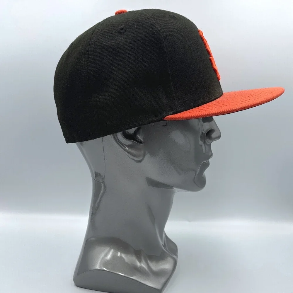 New Era 59FIFTY San Francisco Giants Fitted Hat Black Orange Size 7 1/2 MLB‎ Cap